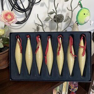 Thomas O'Brien Ivory Teardrop Ornaments - Set of 7